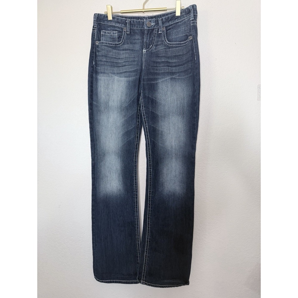 Maurices Curvy Jeans Womens 5/6 Long Jeans Western Bootcut Dark Denim Jeans‎